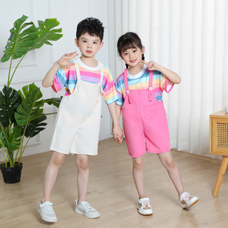 六一兒童表演服小學生遠動會啦啦隊班服糖果色幼兒園舞蹈表演服裝-8oo13