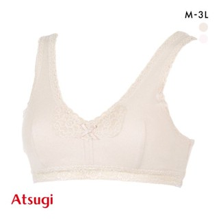 厚木ATSUGI內衣女日本制純棉輕薄透氣中老年婦女媽媽背心式文胸罩(A5699402AS)(日本直郵)1