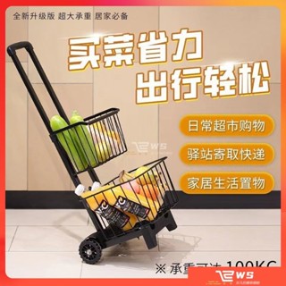 維斯 萬用雙層購物車工具車 買菜車 推車 收納車 爬梯推車 擺攤車 小拉車 爬梯輪 置物小推車 購物車 手推車 折疊推