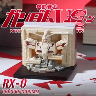 【贈禮袋】RX-0獨角獸高達立體便籤 機動戰士 周邊模型 3d紙雕便利貼 半身胸頭像 3D紙雕 立體紙雕 禮物