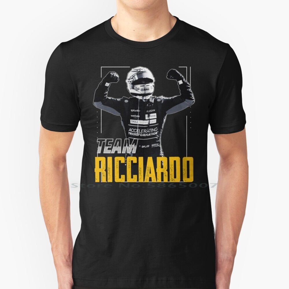 Ricciardo 頭盔 T 恤 100% 棉 Daniel Ricciardo 頭盔男士 Daniel Ricciar