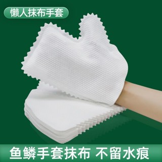 🔥臺灣熱銷🔥抹布手套 防塵手套 魔布手套 非一次性窗戶縫隙吸毛髮灰塵乾溼兩用加厚家用 清潔耐用 懶人清潔必備