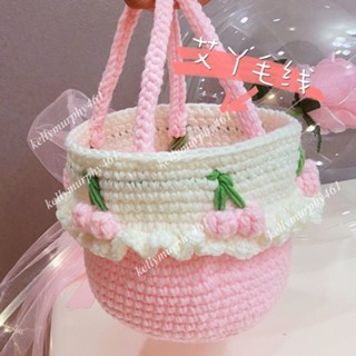 禮品~手提籃 編織包 水桶包 手工藝 diy 材料包 手作材料包 毛線材料包 手做材料包 手工包包 鉤針材料包 編織材料