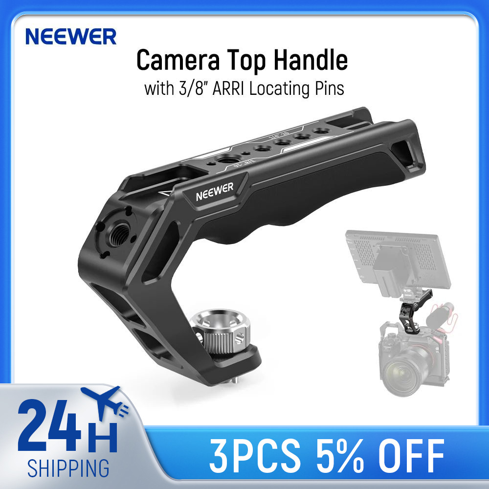 Neewer 相機頂部手柄,帶 3/8" ARRI 定位銷舒適矽膠手柄,兼容手柄相機籠視頻裝備