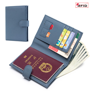 全新真皮女士錢包 RFID 超薄護照袋女士護照套收納袋