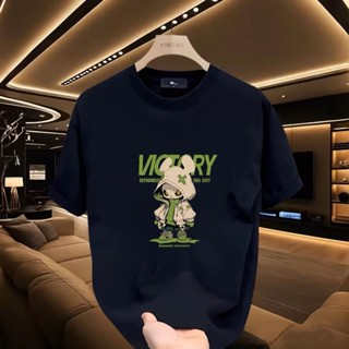 【IDO】100%純棉 重磅T2024新款美式潮牌字母印花短袖T恤男款夏季ins潮牌寬鬆休閒上衣潮