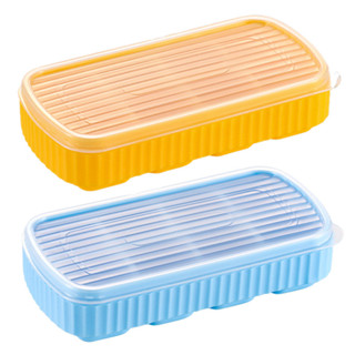 OUKEAI 矽膠冰塊模具食品級大容量儲冰製冰盒家用帶蓋按壓冰格輔食冷凍格