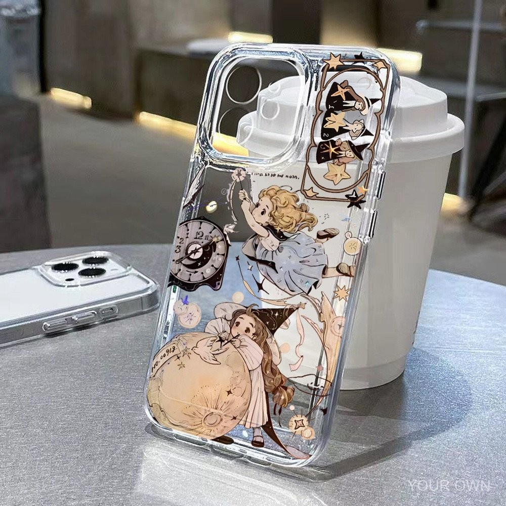 可愛魔法少女可愛角色設計保護套兼容iphone 7、8、X、XR、XS Max、11pro、11、12、13、13pro