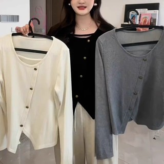 300斤大碼胖mm美拉德打底衫春秋長袖遮肚藏肉顯瘦微胖女上衣外穿韓版長袖女裝 顯瘦上衣 秋冬顯瘦微胖女穿搭【LULU】