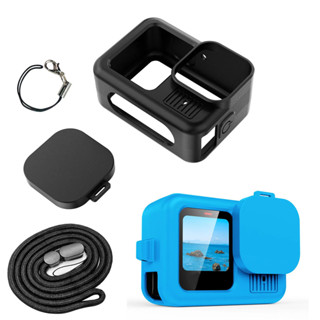 適用於Gopro Hero 13 黑色相機框架腕帶液晶顯示屏硬玻璃膜矽膠套鏡頭蓋保護殼