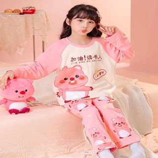 小海狸露比loopy女童睡衣春秋季長袖薄款中大童女孩子家居服套裝Little Beaver Ruby Loopy Gir