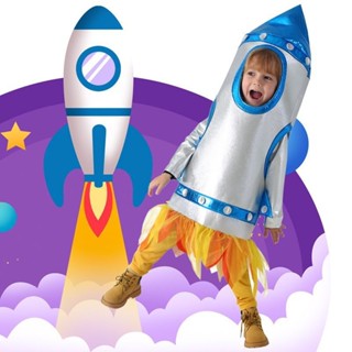 免運 萬聖節服裝 兒童火箭cos太空舞臺服裝 航天服宇航員角色扮演衣服 幼兒園錶演服 舞臺錶演服