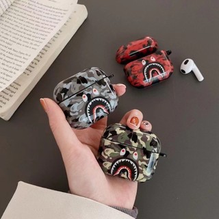 Airpod1/2/pro/3代經典潮牌鯊魚嘴BAPE迷彩IMD藍芽無線耳機套