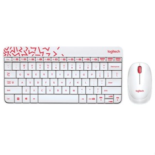 Logitech 羅技 MK240 Nano 無線鍵盤滑鼠組(白/紅)[大買家]