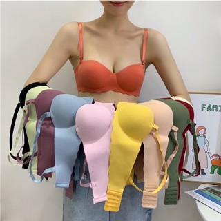臺灣現貨 韓版小胸聚攏無鋼圈文胸無肩帶 一片式無痕舒美學生內衣胸罩奶罩小可愛