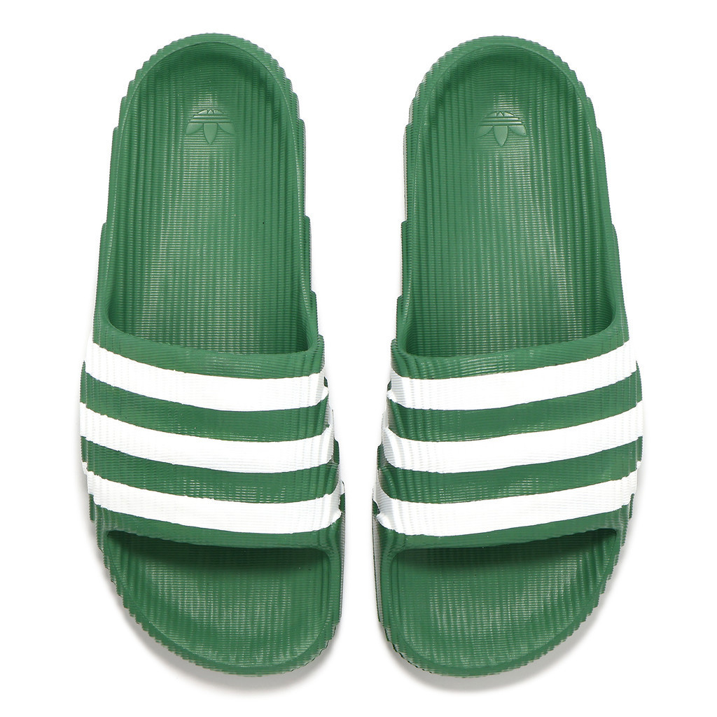adidas 拖鞋 Adilette 22 男鞋 綠 白 3D 波浪紋 涼拖鞋 愛迪達 [ACS] IG9260