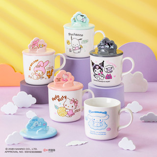 芊芊 促銷新品 直髮HelloKitty帶蓋陶瓷水杯實用可愛卡通玉桂狗杯子少女三麗鷗宿舍 爆款