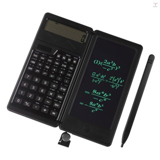 科學計算器,帶 6 英寸寫字板和筆雙電源太陽能和電池供電的可折疊功能計算器,帶 10 位顯示屏,具有 240 種功能,適