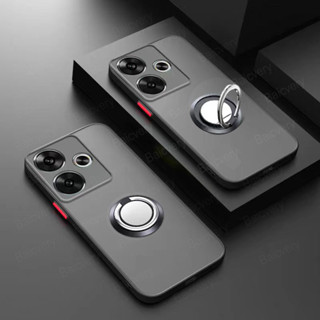 Oppo Realme Note 60 磁性手機殼透明磨砂 TPU 手機殼帶手指支架