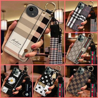 卡其方格 腕帶 全包防摔軟殼 夏普AQUOS R9 R8S PLUS Wish4 sense7 zero6手機殼 愛優殼
