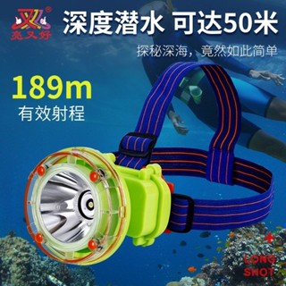 追風者、、、水陸兩用潛水手電筒抓魚防水強光充電頭燈超亮頭戴式照明趕海釣魚