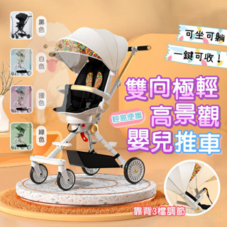 【快速出貨】雙向極輕高景觀推車◆ 一鍵收合 便利性高 手推車 可坐可躺舒適度佳 多色可選