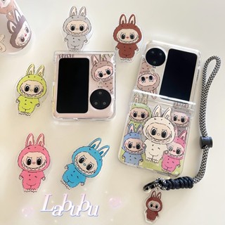 適用於oppo Find N3翻蓋OPPO Find N2翻蓋折疊屏防摔手機殼卡通可愛拉布三件套PC硬殼手鍊帶支架