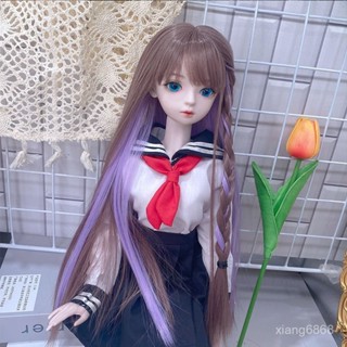 超爆款📣60cm新款芭比比葉羅麗娃娃的假髮冰靈公主女孩玩具芭比娃娃假毛 DGBY