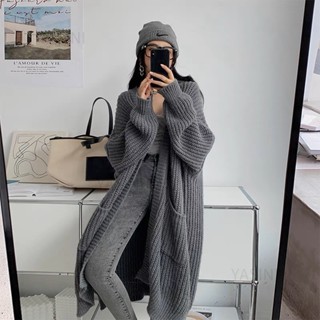 韓版慵懶風寬鬆長版針織外套 大衣 風衣 上衣 女裝 衣服 外套 長袖上衣 長版外套 毛衣 寬鬆上衣 顯瘦上衣