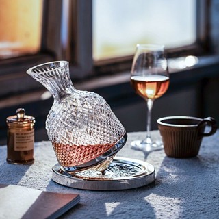 【臺灣出貨】新品上架高顏值奢華高檔旋轉不倒翁水晶杯 德國工藝紅酒醒酒器 高檔奢華家用旋轉不倒翁葡萄酒水晶陀螺分酒器