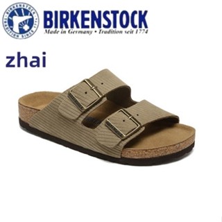 BIRKENSTOCK 勃肯窄版男/女軟木條紋麂皮拖鞋沙灘樂福鞋 35-40