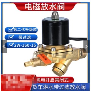 五金剎車輪胎淋水噴頭24V貨車電磁閥汽車改裝淋水器配件純銅電子閥輪胎噴水閥放水開關可開票ayl