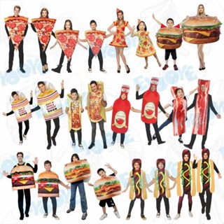 🎃萬聖節新品🎃 萬聖節 兒童大人 萬聖節服裝 惡搞服裝 cosplay食物 漢堡 熱狗 披薩 五花肉 泡麵服裝 扮演服