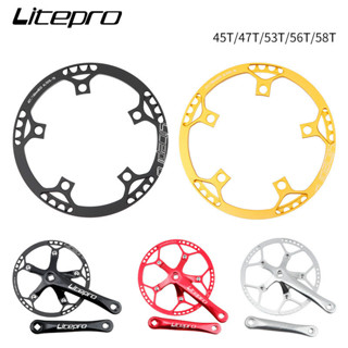 Litepro BMX 自行車 BCD130 單盤齒輪圓盤曲柄組 45/47/53/56/58T 折疊自行車鏈輪曲柄鏈輪