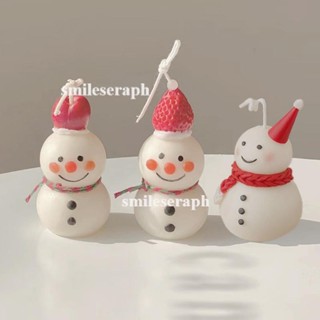 聖誕雪人模具 圓球形蠟燭模具 石膏模具 ins網紅可愛新年雪人香薰蠟燭 滴膠模具 手工diy擺件矽膠模具