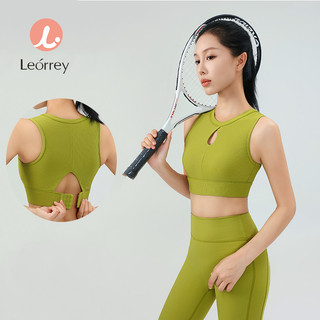 Leorrey-帶胸罩墊的運動內衣瑜伽文胸普拉提寬鬆透氣汗水轉移