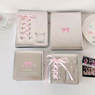 小幸運🍀 ins韓版A5芭蕾風銀色活頁相簿 A7追星小卡收納冊 學生亮面4宮格卡冊 相簿 小卡收納冊 遊戲卡收納冊