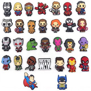 MARVEL 熱門卡通漫威超級英雄主題 PVC Jibbitz 鞋飾適用於 Crocs 泡泡拖鞋涼鞋,PVC 鞋飾配件派