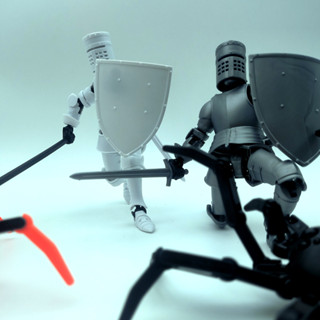 現貨兵人中世紀騎士3d關節人偶磁吸多關節可動diy手辦 拼裝模型