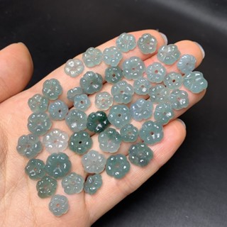 宏雲Hongyun-jf-(1pcs)- 緬甸翡翠a貨小花散珠冰種玉石吊墜掛件工藝品吊墜飾品批發