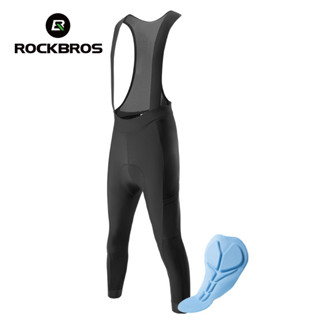 Rockbros 毛絨騎行褲工作服舒適保暖透氣防震壓縮騎行緊身褲男士加墊彈性自行車衣服