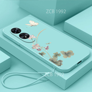超薄外殼OPPO A60手機殼TPU花蝴蝶減震軟套帶防摔手繩