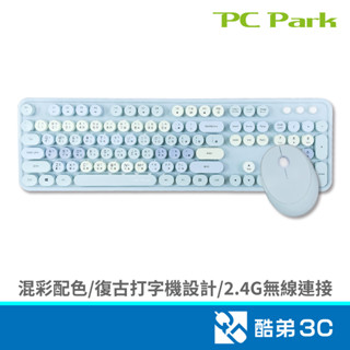 PC Park D300復古無線鍵鼠組(藍) 酷弟3C
