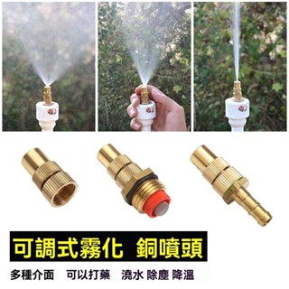 ✨可開發票/農場 園藝 降溫 全銅可調 高壓霧化子彈噴頭 園藝環保除塵2分4分農用 電動噴霧器噴頭 可調黃銅高壓噴嘴
