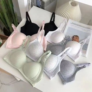 無鋼圈內衣女生 棉質 胸罩 固定杯 文胸 薄款 集中爆乳上託 防下垂 收副乳 舒適透氣