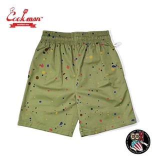《美式工廠》美國 COOKMAN /Chef Pants Short「Sauce Splash」醬飛濺 橄欖綠