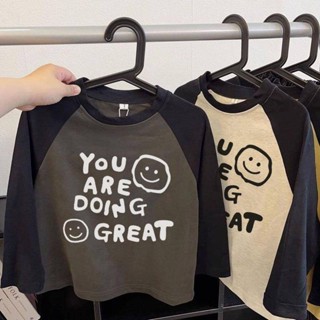 Smile Kids 兒童長袖 臺灣出貨 春秋兒童新款女長袖拼接卡通圖案潮款男童t恤中小童上衣t