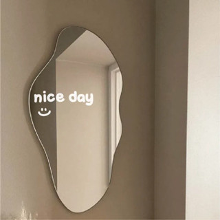 Nice Day可愛笑臉鏡子貼Ins風格奶茶咖啡廳玻璃門牆貼