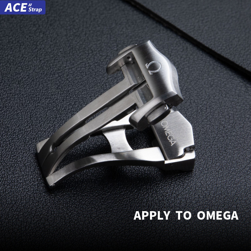 [高端版本] 適用於 OMEGA 18 毫米鈦米蘭網眼錶帶扣 007 沒時間死 - 兼容表扣