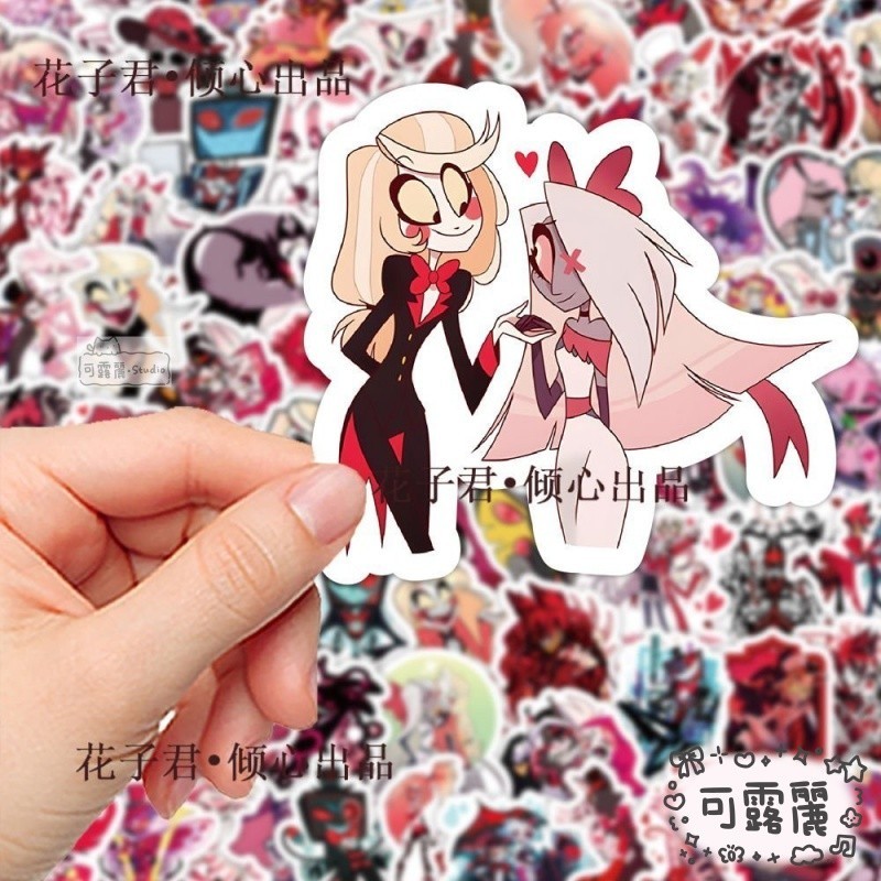 限時下殺🎉 地獄客棧 Hazbin Hotel 貼紙 103張動畵地獄客棧貼紙塗鴉朋剋美漫係列安吉爾ins水杯防水貼紙